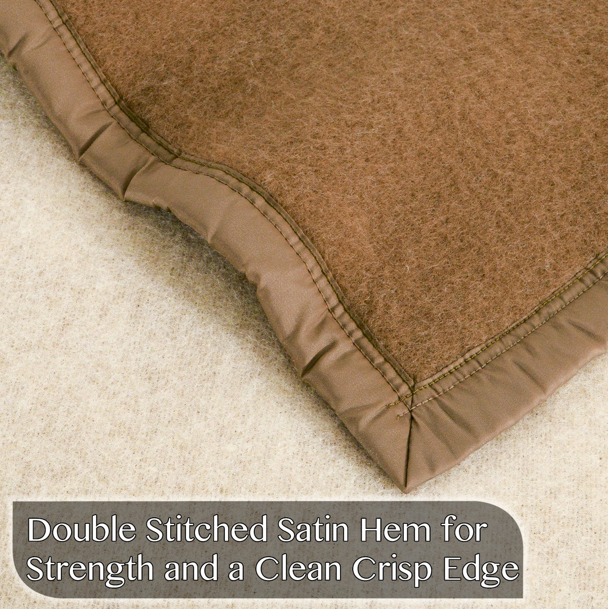 Poyet Motte Aubisque Reversible 500GSM Heavyweight 100% Wool Blanket, Camel