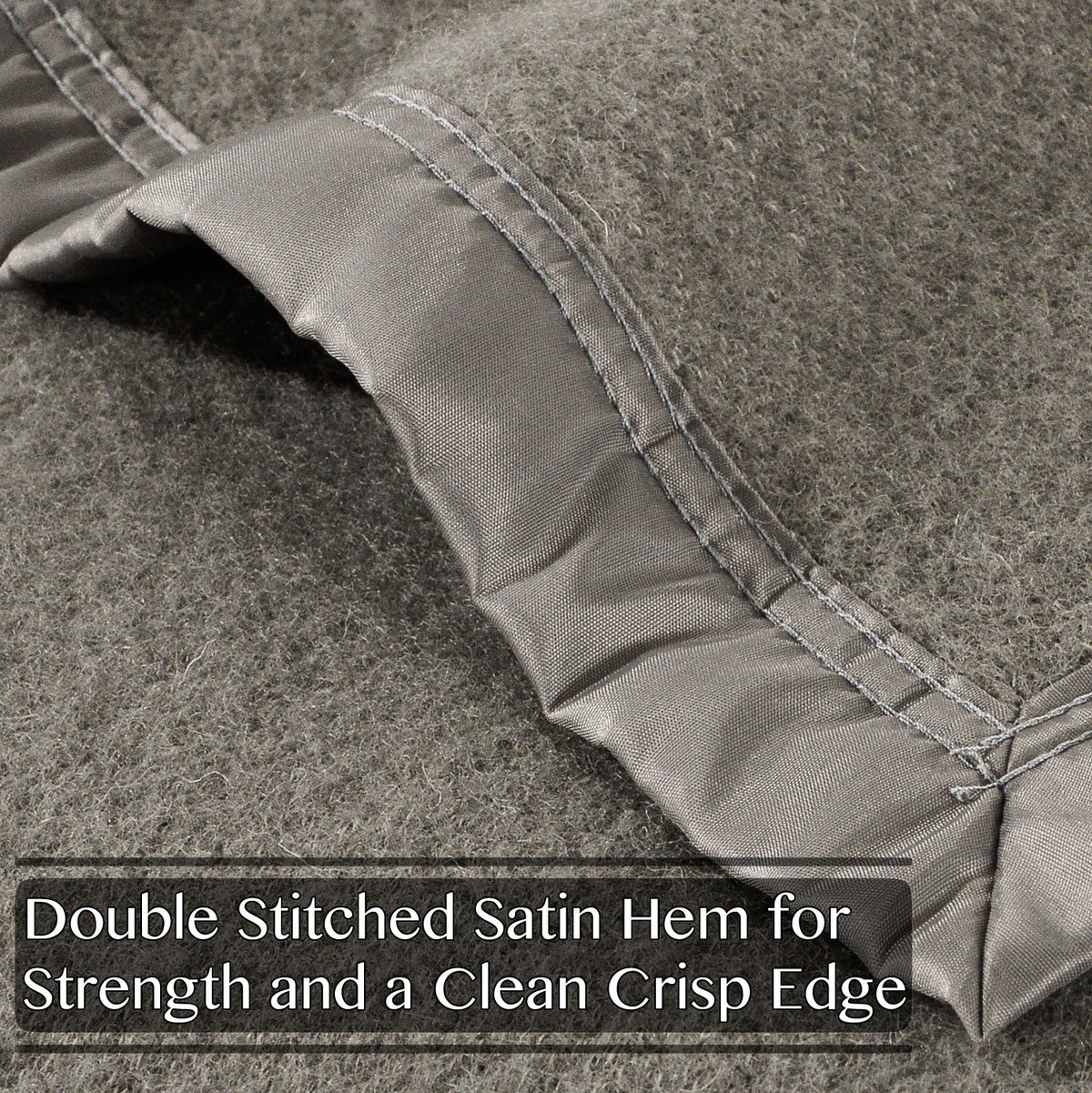 Poyet Motte Rivoli/Elysee 400GSM Mid-Weight 100% Virgin Wool Blanket, Grey