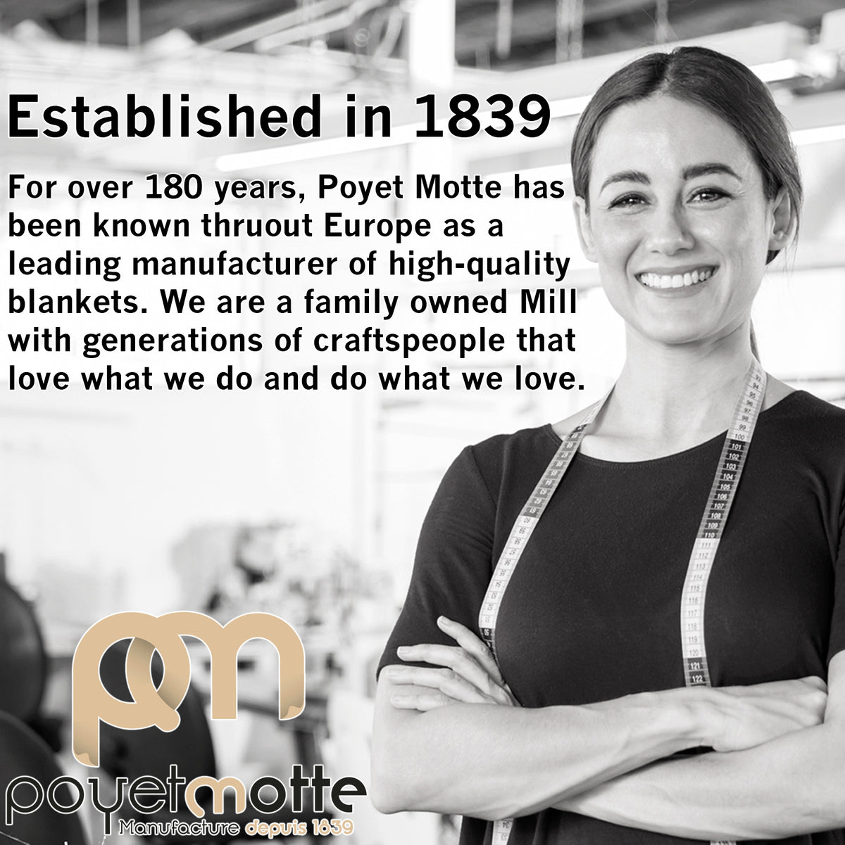 Poyet Motte Rivoli/Elysee 400GSM Mid-Weight 100% Virgin Wool Blanket, Grey