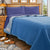 Poyet Motte Aubisque Reversible 500GSM Heavyweight 100% Wool Blanket, Blue