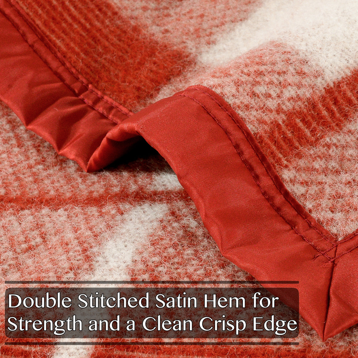 Poyet Motte Rivoli/Elysee 400GSM Mid-Weight 100% Virgin Wool Blanket, Red/Natural