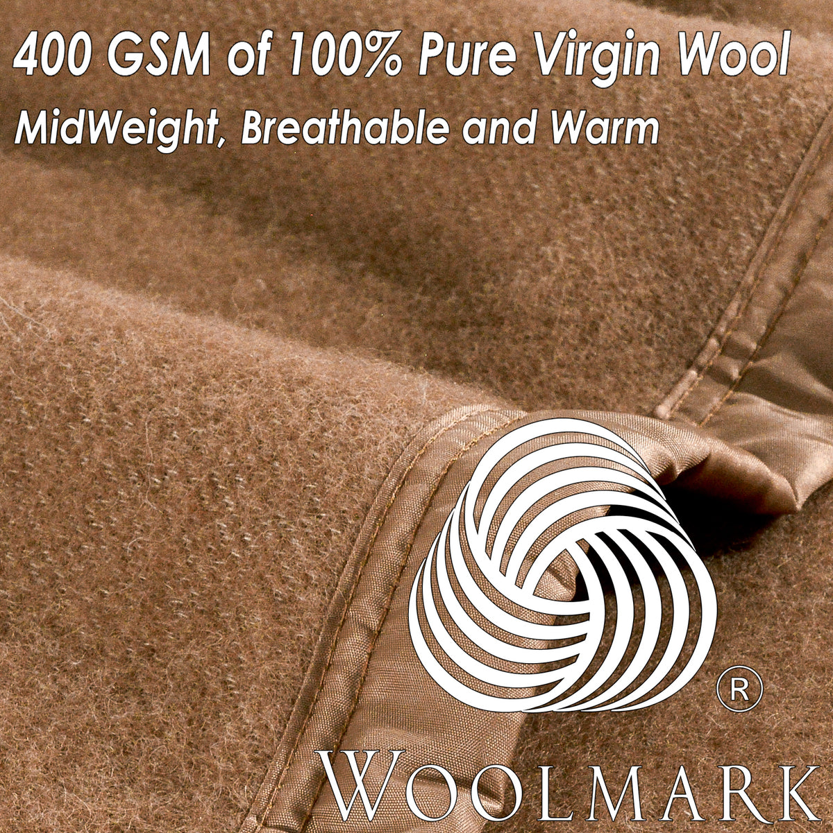 Poyet Motte Rivoli/Elysee 400GSM Mid-Weight 100% Virgin Wool Blanket, Camel
